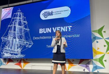 Ramona Lile, rectorul UAV, la deschiderea anului universitar la Universitatea Tehnică a Moldovei.
